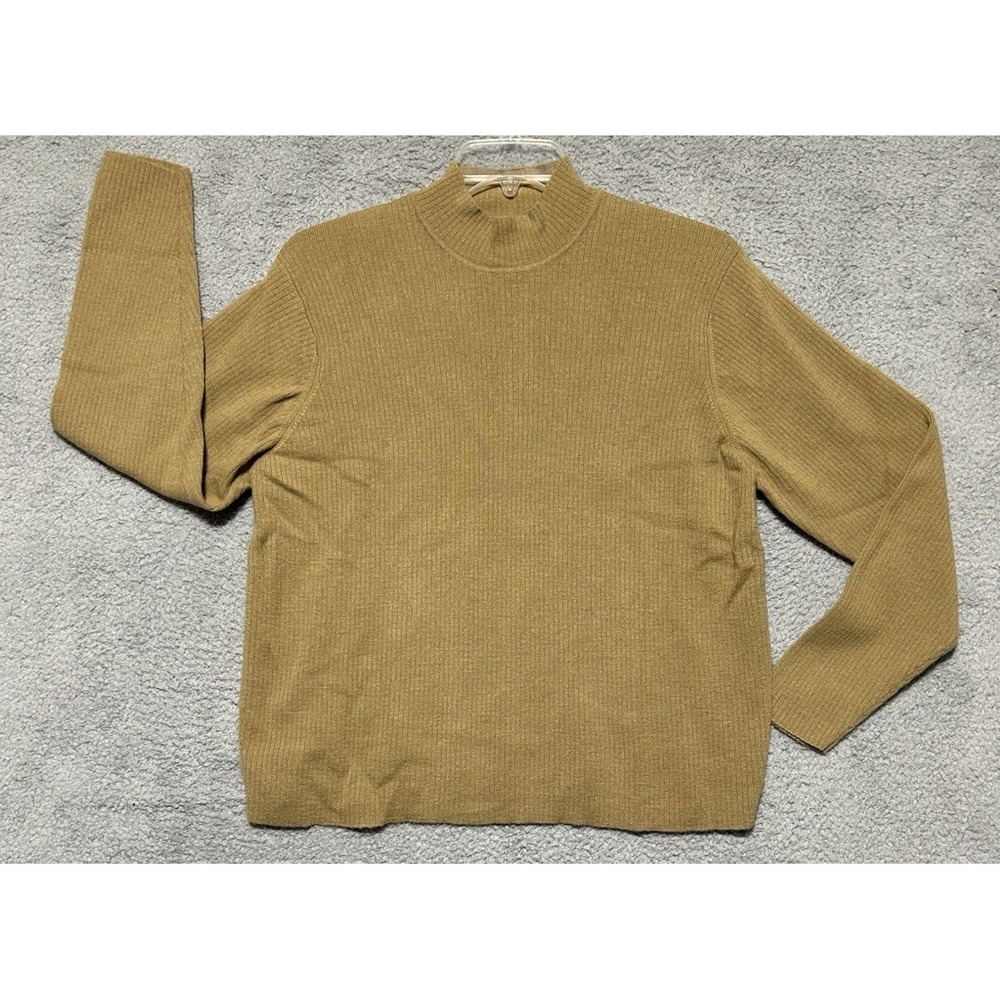 Eddie Bauer 100% Merino Wool Sweater Mens‎ Size XL  Brown Fleece Pullover